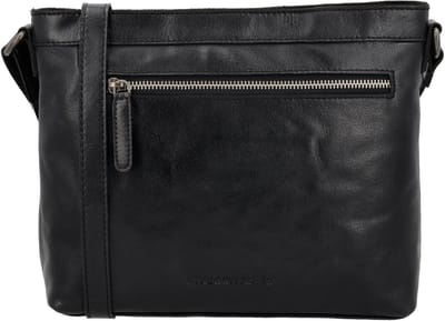 Hide & Stitches Westland Crossbody Schoudertas - Handige Ritsvakken - Fashion Bag - Leren Dames Tas - Zwart