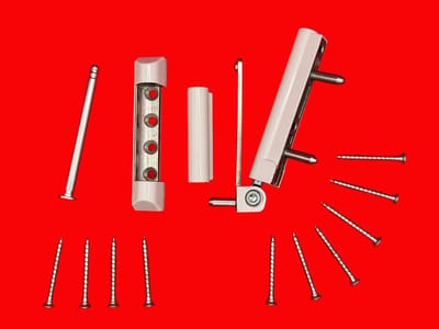 Raambeslag Set - Scharnier Onderdelen - Raam Reparatie - Compleet Montageset - 11.5 x 7.5 cm - Zilver Wit