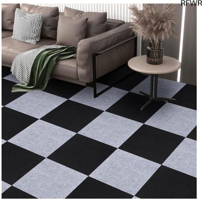 RFWR® Zelfklevende tapijttegels - 30 stuks, 30 x 30 cm, antislip, voor binnen en buiten