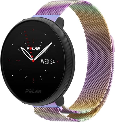 Strap-it Luxe Milanese bandje - geschikt voor Polar Ignite / Ignite 2 / Ignite 3 / Unite / Pacer - regenboog