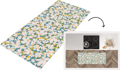 Keukenloper - Loper keuken - Flora - Bloemen - Lente - 120x50 cm - Keukenloper vinyl