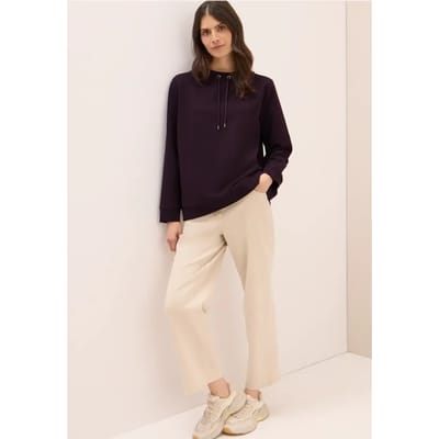 Shirt met structuur en trechtervormige hals