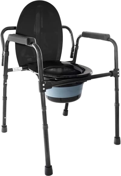 DnA® Commode - Toiletstoel - Toiletverhoger - Zwart - 55cm x 50cm x 72cm
