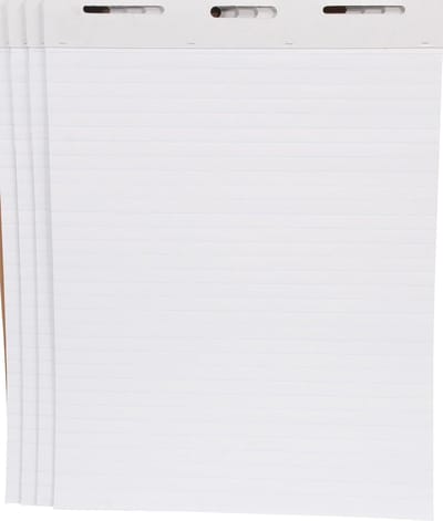 Gelijnde Easel Pad 27" x 34" 50 vellen 16 lb 50 Pt spaanplaat wit Pack van 4