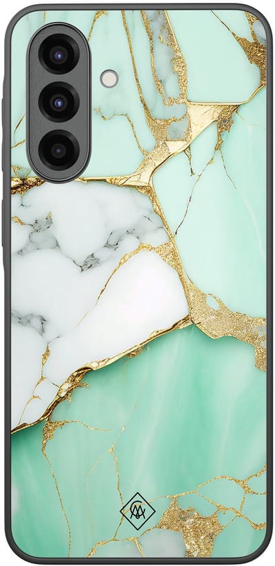 Casimoda® hoesje - Geschikt voor Samsung Galaxy A36 - Marmer Mint Goud - Zwart TPU Backcover - Marmer - Lime Groen