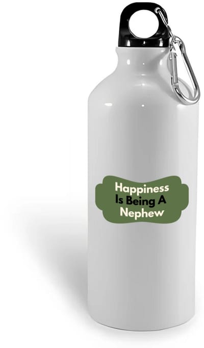 Hacebo® - happiness is being a nephew waterfles - Neef - de liefste neef - verjaardag - cadeautje voor neef - neef artikelen - kado - geschenk - water fles - 400ML