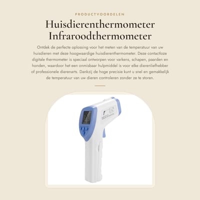 Dailygoods - Huisdierenthermometer - Infraroodthermometer - Hoge precisie - Blauw - Digitale thermometer - Voor varkens schapen paarden honden - Conta...
