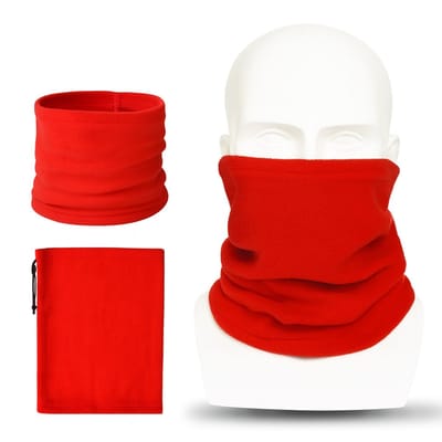 AFECTO 1+1 =2 bandana rood | op vele manieren te gebruiken | fleece | zacht |