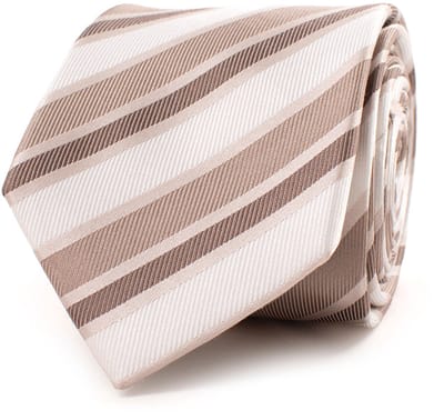 TRESANTI | GANDOLFO | Silk tie with an irregular stripe | Beige