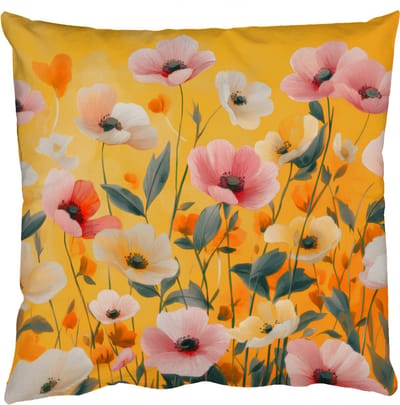 Sierkussens - Kussentjes Woonkamer - 50x50 cm - Bloemen - Veld - Geel
