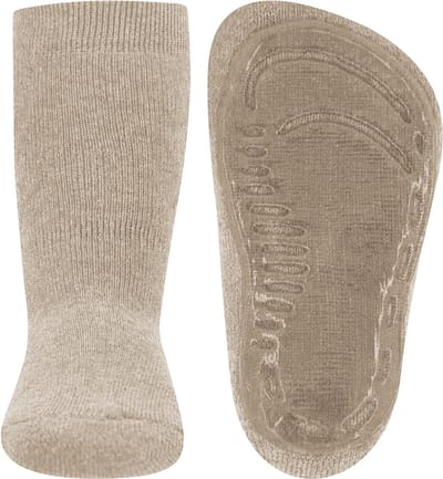 Antislip sokken – Dunkel beige melange – 39-42