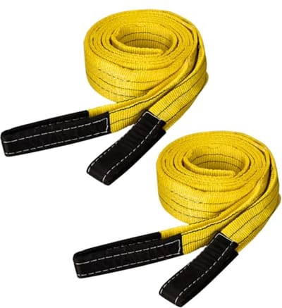 SnelShoppen - Pack van 2 Lifting Loops, Ronde Hijslussen 3 m x 2.5 cm, Polyester, Laadcapaciteit 3 Ton, Hijstrap voor Bouw en Transport
