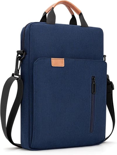 Draagbare 14 Inch Laptop Sleeve met Schouderriem voor MacBook Pro en Chromebook, Waterdichte Polyester Computer Tas in Marineblauw, Bescherming en Stijl voor je Laptop