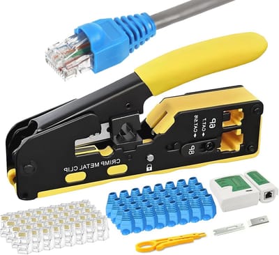 Krimptangset voor RJ45 Netwerk Connectors - Professionele Netwerkgereedschap