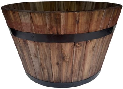 Acacia Kuip, bruin – D53xH32 cm – Houten Bloembak / Plantenbak / of ter Decoratie