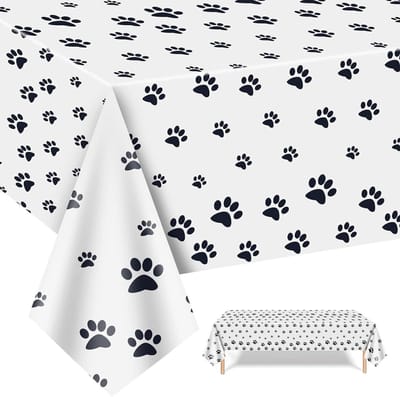 Plastic Tafelkleed met Dierenafdrukken voor Kinderfeestjes, Babyshowers en Safari Themapartijen - Waterdicht en Rectangular 54x108 Inch