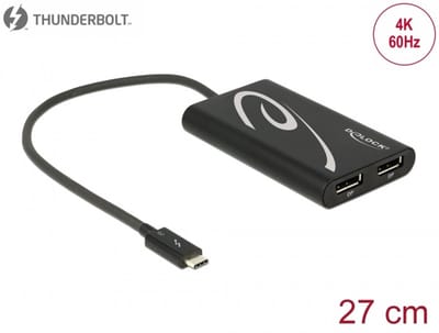 Delock Adapter Thunderbolt™ 3 male > 2 x DisplayPort female 4K 60 Hz