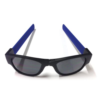 Clix Zonnebril Blauw - Vouwbare zonnebril - Vormt naar je hoofd - Snap on