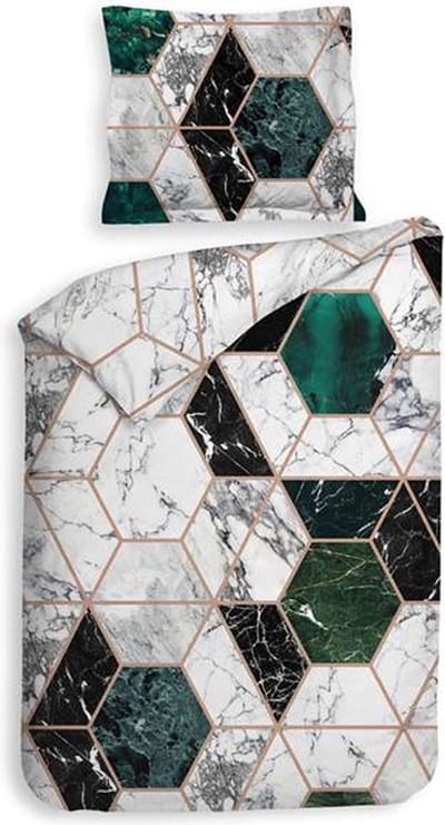 Heckett & Lane Randy Dekbedovertrek - Eenpersoons - 140x200/220 cm - Urban Green