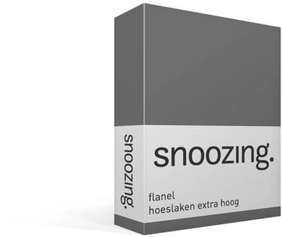 Snoozing - Flanel - Hoeslaken - Extra Hoog - Eenpersoons - 80/90x200 cm - Antraciet