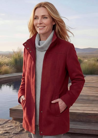 Elegant jack met opstaande kraag - bordeaux - Gr. 19 van Goldner Fashion