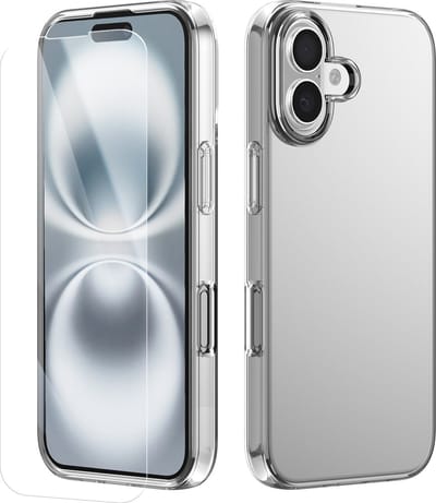 Hoesje Geschikt voor iPhone 16 Plus Transparant Telefoonhoesje - Anti-Shock Clear Case Cover met 1x Screenprotector