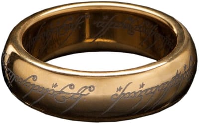 WETA Workshop Lord of the Rings Tungsten Ring The One Ring (gold plated) Size 13 Rings