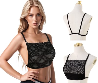 Stijlvolle Verstelbare Kanten Décolleté Bedekker Met Bloempatroon I Décolleté Cover I Borstbedekking I One Size I Zwart