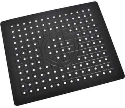 Spoelbakmat - 31,4 x 26,1 cm - Siliconen Onderzetter - Antislip Afdruipmat - Zwart - Snijbare Beschermingsmat