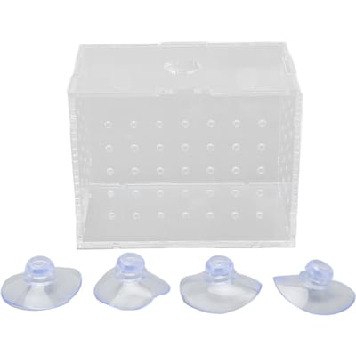 Vis Kweekbak Hoge Transparantie Acryl Kweekbak Incubator Tank met Zuignappen voor Baby 9x6x7cm / 3.5x2.4x2.8in white