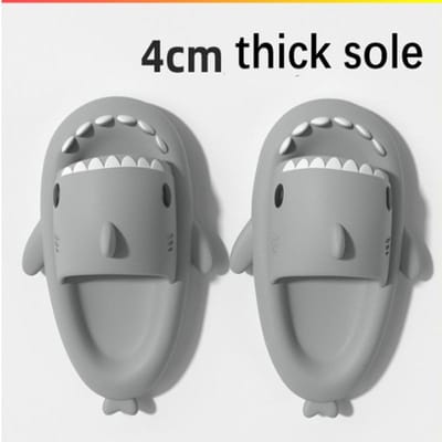 Man Vrouwen Shark Slippers Zomer Thuis Antislip Effen Kleur Paar Ouders Outdoor Cool Indoor Huishoudelijke Grappige Slippers 36-37 gray