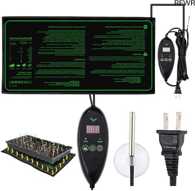 RFWR® Verwarmingsmat voor Planten, 50 W, Thermostaat, Efficiënte Kieming en Temperatuurregeling