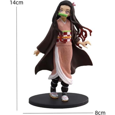Demon Slayer Version Q Figurine Assise Jouet Anime Kimetsu no Yaiba Tanjiro Nidouzi Inosuke Zenizu Figurine PVD Modèle Poupée black