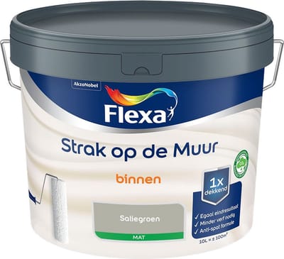 Flexa - Strak Op De Muur Binnen Mat - Saliegroen - Mengverf - 10 L
