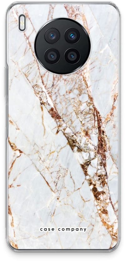 Case Company® - Hoesje geschikt voor Huawei Nova 8i hoesje - Goud marmer - Soft Cover Telefoonhoesje - Bescherming aan alle Kanten en Schermrand