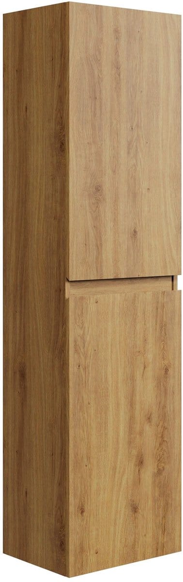 Badplaats Badkamerkast Angela 40 x 30 x 150 cm – Eiken – Hangende Kolomkast met 2 Deuren