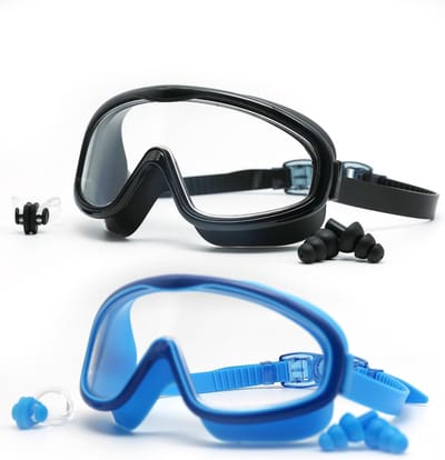 Set van 2 Zwembrillen met Anti-Fog en UV Bescherming inclusief Oordopjes