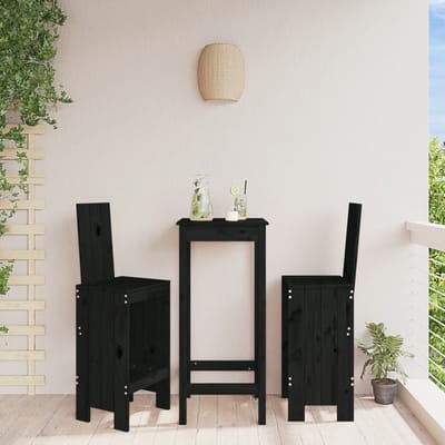vidaXL - Barkrukken - 2 - st - 40x42x120 - cm - massief - grenenhout - zwart