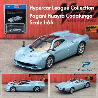 Postercars 1/64 Pagani Huayra Codalunga Super Sport Auto Diecast Voertuig Minatuur Vrij Draaiende Wielen Verzameling Cadeau Voor Kinderen red
