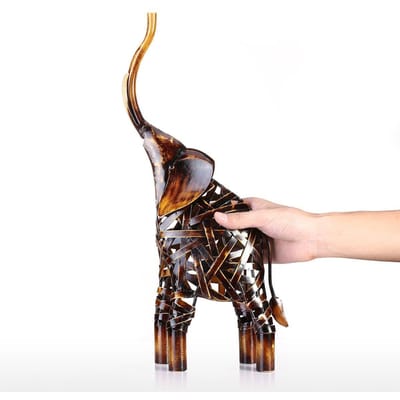Metalen Weven Olifant Tooarts IJzeren Sculptuur Huisdecoratie Ambachten Dierensculptuur rood
