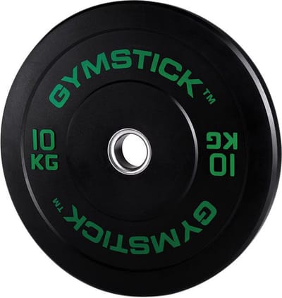 Gymstick Hi-impact 10kg Olympische Bumper Plate Zwart 10 kg