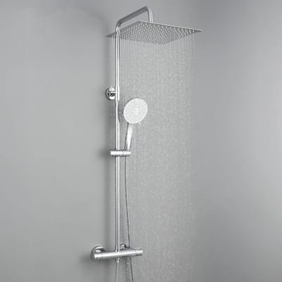 Auralum Max Regendouche met Thermostaatkraan - Doucheset - XL Ø 30 cm Douchekop -Handdouche met 5 standen - Verstelbare Hoogte 88-124 cm - Chroom