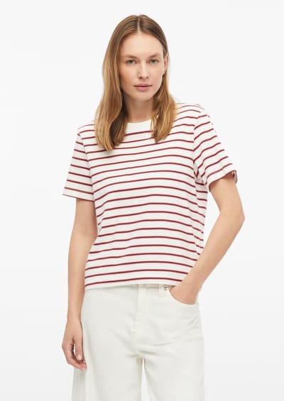 Gestreepte T-shirt met korte mouwen van een zachte mix van jersey en katoen. dames s.Oliver