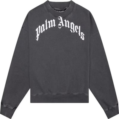 Palm Angels GD Curved Logo Washed Black Sweater