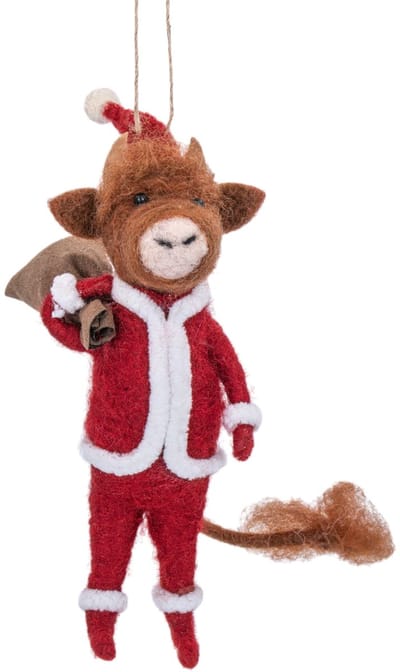 Schotse hooglander kerstman vilten kersthanger - Sass & Belle