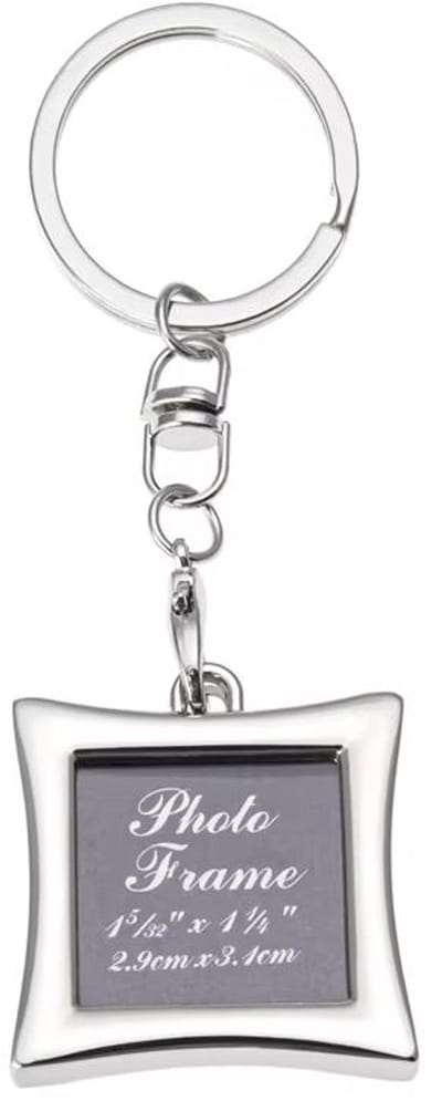 Foto sleutelhanger - Fotohanger - Fotolijstje hanger - Frame - Foto aan sleutelbos - Photo keychain - Portret - Zilver - Vierkant - Jonyx