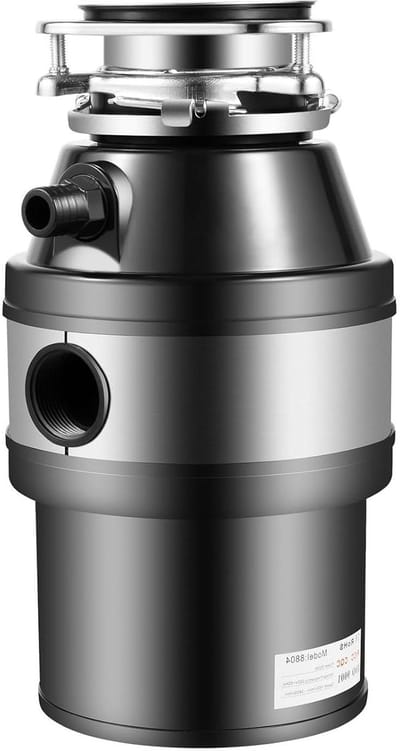 Keukenafvalvermaler - Afvalhakmolen Gootsteen - Keukenafval Verwerken - Verbeterd 6-Traps Maalsysteem - 1.2 Liter - Zwart