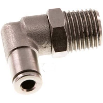 4mm x R1/4'' 90 graden L-verbinding Messing Insteekfitting Buitendraad Draaibaar NBR [2 Stuks]