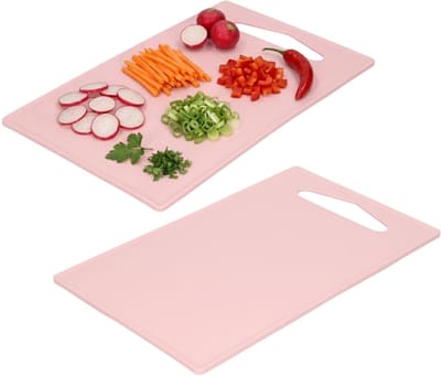 Plasticforte Keuken Snijplank - 2x - oudroze - 27 x 16 cm - kunststof - voor groente, fruit, vlees en vis