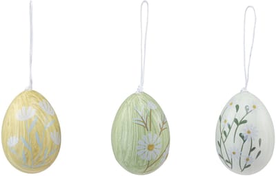 Decoratieve paaseieren voor het ophangen van bloemen gemarmerd 7cm 3st